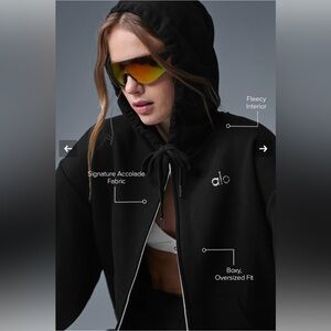 Alo Yoga Accolade Full Zip Hoodie Black L